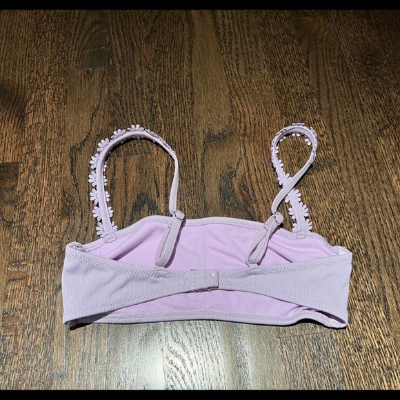 target light purple flower strap bikini top - Picture 2 of 3